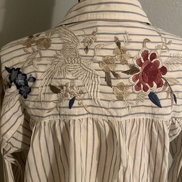 JOHNNY WAS WORKSHOP EMBROIDERED SHIRT BOHO CHIC. - Picture 5 of 10